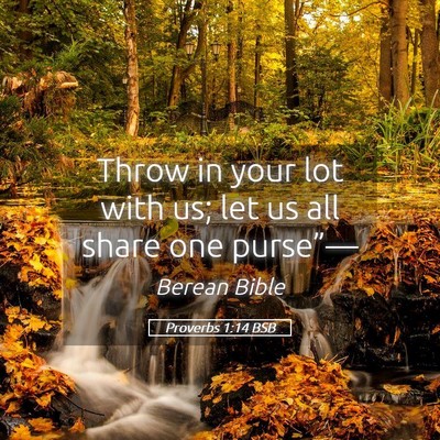 Picture 05 - Proverbs 1:14 BSB - Throw in your lot with us; let us all share one - Bible Verse Picture
