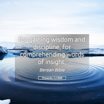 Picture 05 - Proverbs 1:2 BSB - for gaining wisdom and discipline, for - Bible Verse Picture