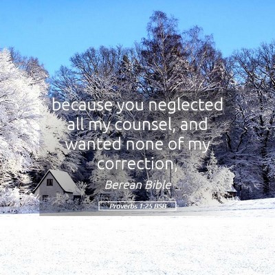 Picture 05 - Proverbs 1:25 BSB - because you neglected all my counsel, and wanted - Bible Verse Picture