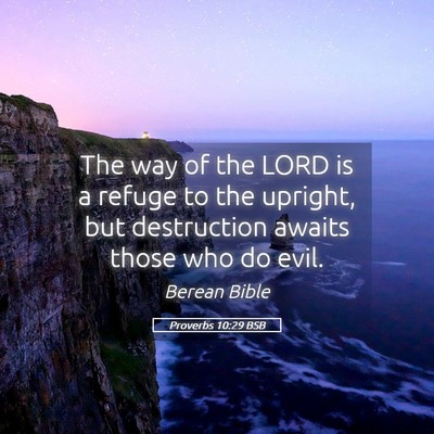 Picture 05 - Proverbs 10:29 BSB - The way of the LORD is a refuge to the upright, - Bible Verse Picture