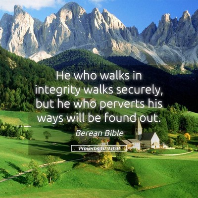 Picture 05 - Proverbs 10:9 BSB - He who walks in integrity walks securely, but he - Bible Verse Picture