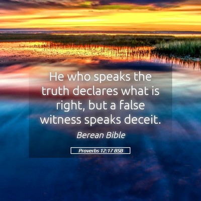 Picture 05 - Proverbs 12:17 BSB - He who speaks the truth declares what is right, - Bible Verse Picture