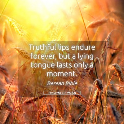 Picture 05 - Proverbs 12:19 BSB - Truthful lips endure forever, but a lying tongue - Bible Verse Picture