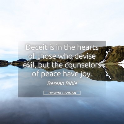 Picture 05 - Proverbs 12:20 BSB - Deceit is in the hearts of those who devise evil, - Bible Verse Picture