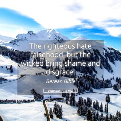 Picture 05 - Proverbs 13:5 BSB - The righteous hate falsehood, but the wicked - Bible Verse Picture