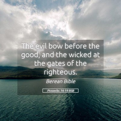 Picture 05 - Proverbs 14:19 BSB - The evil bow before the good, and the wicked at - Bible Verse Picture
