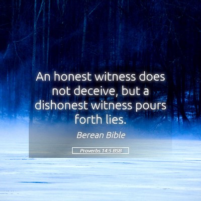 Picture 05 - Proverbs 14:5 BSB - An honest witness does not deceive, but a - Bible Verse Picture