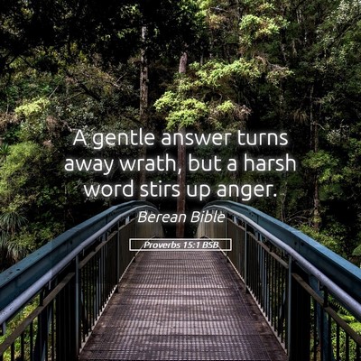 Picture 05 - Proverbs 15:1 BSB - A gentle answer turns away wrath, but a harsh - Bible Verse Picture