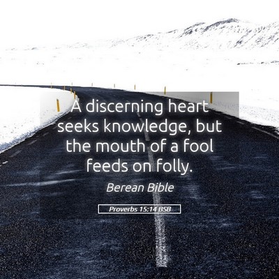 Picture 05 - Proverbs 15:14 BSB - A discerning heart seeks knowledge, but the mouth - Bible Verse Picture