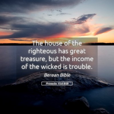 Picture 05 - Proverbs 15:6 BSB - The house of the righteous has great treasure, - Bible Verse Picture