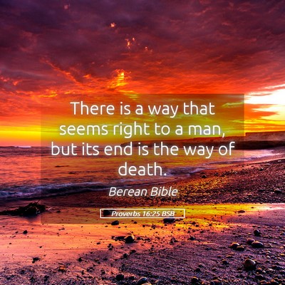 Picture 05 - Proverbs 16:25 BSB - There is a way that seems right to a man, but its - Bible Verse Picture