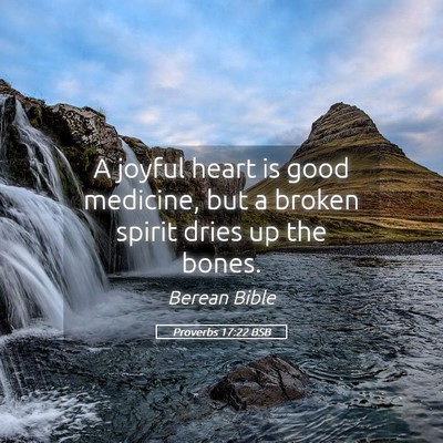Picture 05 - Proverbs 17:22 BSB - A joyful heart is good medicine, but a broken - Bible Verse Picture