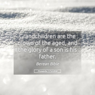 Picture 05 - Proverbs 17:6 BSB - Grandchildren are the crown of the aged, and the - Bible Verse Picture