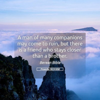 Picture 05 - Proverbs 18:24 BSB - A man of many companions may come to ruin, but - Bible Verse Picture
