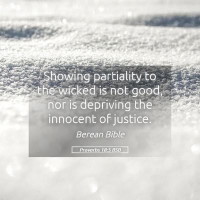 Picture 05 - Proverbs 18:5 BSB - Showing partiality to the wicked is not good, nor - Bible Verse Picture