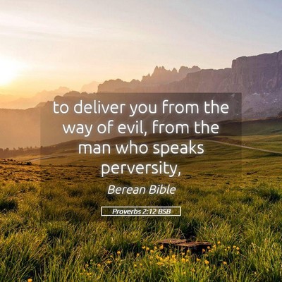 Picture 05 - Proverbs 2:12 BSB - to deliver you from the way of evil, from the man - Bible Verse Picture