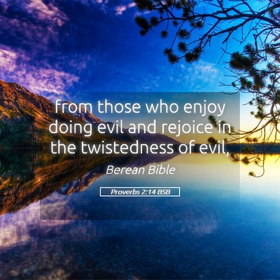Picture 05 - Proverbs 2:14 BSB - from those who enjoy doing evil and rejoice in - Bible Verse Picture