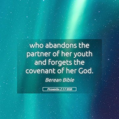 Picture 05 - Proverbs 2:17 BSB - who abandons the partner of her youth and forgets - Bible Verse Picture