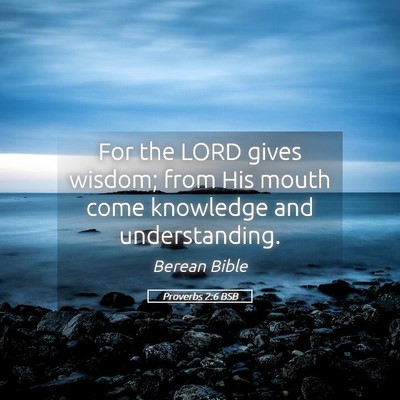 Picture 05 - Proverbs 2:6 BSB - For the LORD gives wisdom; from His mouth come - Bible Verse Picture