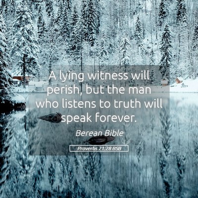 Picture 05 - Proverbs 21:28 BSB - A lying witness will perish, but the man who - Bible Verse Picture
