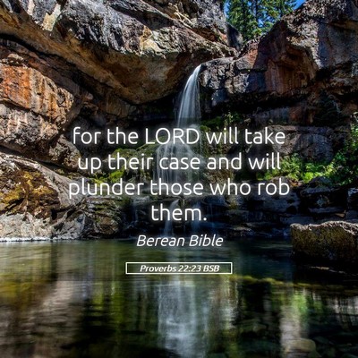 Picture 05 - Proverbs 22:23 BSB - for the LORD will take up their case and will - Bible Verse Picture