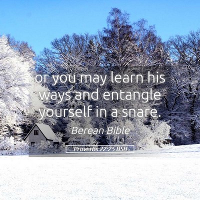 Picture 05 - Proverbs 22:25 BSB - or you may learn his ways and entangle yourself - Bible Verse Picture