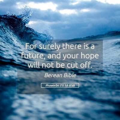 Picture 05 - Proverbs 23:18 BSB - For surely there is a future, and your hope will - Bible Verse Picture