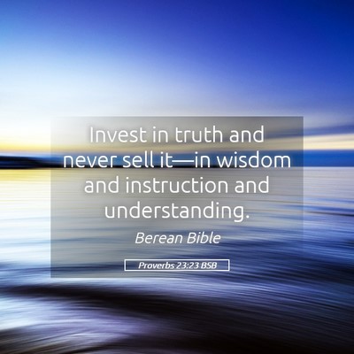 Picture 05 - Proverbs 23:23 BSB - Invest in truth and never sell it—in wisdom and - Bible Verse Picture