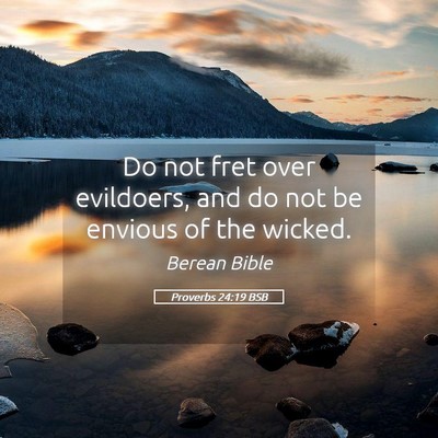 Picture 05 - Proverbs 24:19 BSB - Do not fret over evildoers, and do not be envious - Bible Verse Picture