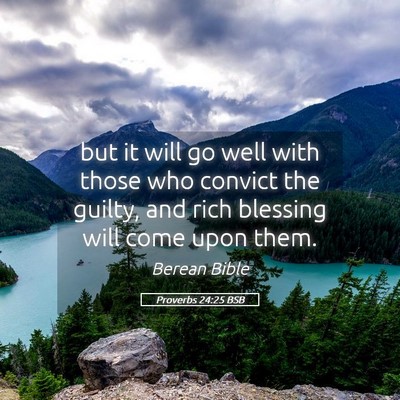 Picture 05 - Proverbs 24:25 BSB - but it will go well with those who convict the - Bible Verse Picture