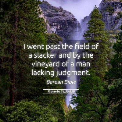 Picture 05 - Proverbs 24:30 BSB - I went past the field of a slacker and by the - Bible Verse Picture