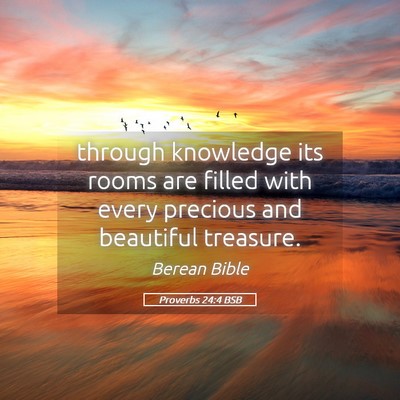 Picture 05 - Proverbs 24:4 BSB - through knowledge its rooms are filled with every - Bible Verse Picture