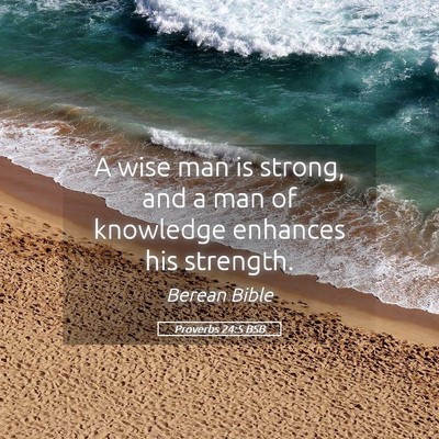 Picture 05 - Proverbs 24:5 BSB - A wise man is strong, and a man of knowledge - Bible Verse Picture