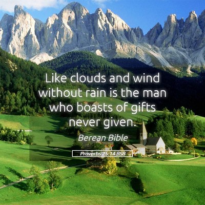Picture 05 - Proverbs 25:14 BSB - Like clouds and wind without rain is the man who - Bible Verse Picture