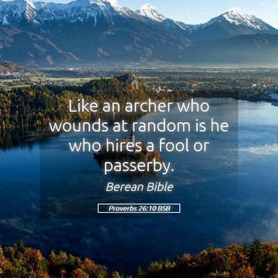 Picture 05 - Proverbs 26:10 BSB - Like an archer who wounds at random is he who - Bible Verse Picture