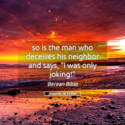 Picture 05 - Proverbs 26:19 BSB - so is the man who deceives his neighbor and says, - Bible Verse Picture