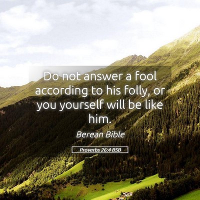 Picture 05 - Proverbs 26:4 BSB - Do not answer a fool according to his folly, or - Bible Verse Picture