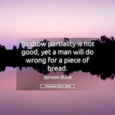 Picture 05 - Proverbs 28:21 BSB - To show partiality is not good, yet a man will do - Bible Verse Picture