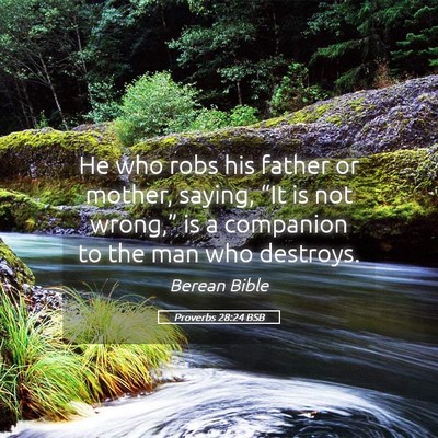 Picture 05 - Proverbs 28:24 BSB - He who robs his father or mother, saying, “It - Bible Verse Picture