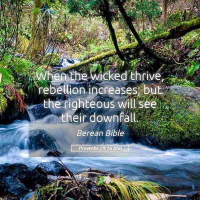 Picture 05 - Proverbs 29:16 BSB - When the wicked thrive, rebellion increases; but - Bible Verse Picture