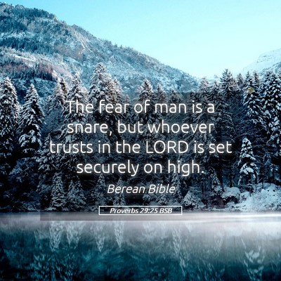 Picture 05 - Proverbs 29:25 BSB - The fear of man is a snare, but whoever trusts in - Bible Verse Picture