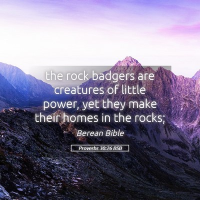Picture 05 - Proverbs 30:26 BSB - the rock badgers are creatures of little power, - Bible Verse Picture