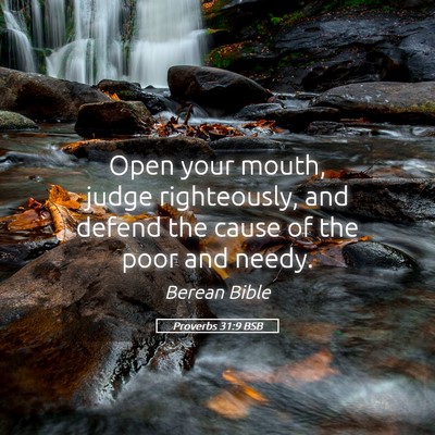 Picture 05 - Proverbs 31:9 BSB - Open your mouth, judge righteously, and defend - Bible Verse Picture
