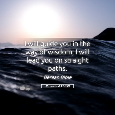 Picture 05 - Proverbs 4:11 BSB - I will guide you in the way of wisdom; I will - Bible Verse Picture
