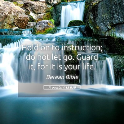Picture 05 - Proverbs 4:13 BSB - Hold on to instruction; do not let go. Guard it, - Bible Verse Picture