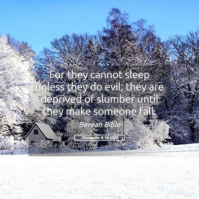 Picture 05 - Proverbs 4:16 BSB - For they cannot sleep unless they do evil; they - Bible Verse Picture