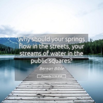 Picture 05 - Proverbs 5:16 BSB - Why should your springs flow in the streets, your - Bible Verse Picture