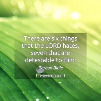 Picture 05 - Proverbs 6:16 BSB - There are six things that the LORD hates, seven - Bible Verse Picture