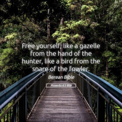 Picture 05 - Proverbs 6:5 BSB - Free yourself, like a gazelle from the hand of - Bible Verse Picture