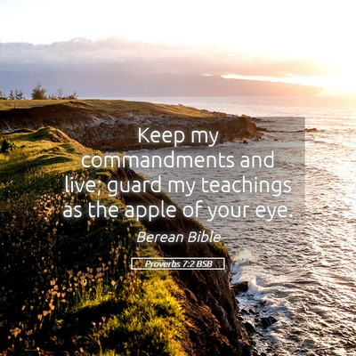 Picture 05 - Proverbs 7:2 BSB - Keep my commandments and live; guard my teachings - Bible Verse Picture